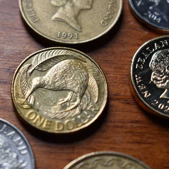 Moneda con símbolo nacional de Nueva Zelanda Enviar Dinero desde Nueva Zelanda